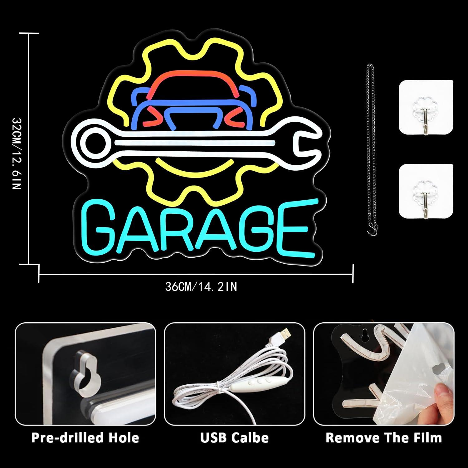 Garage Neon Sign USB Powered L - Auto Repair Shops ulasan dan harga