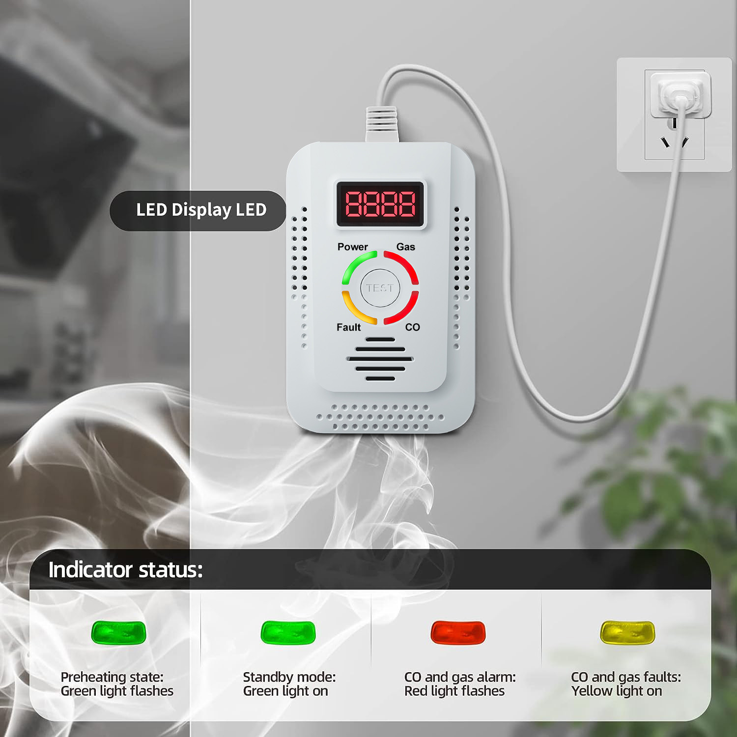 Natural Gas Detector 2in1 And  - Smoke Leak Detector ulasan dan harga