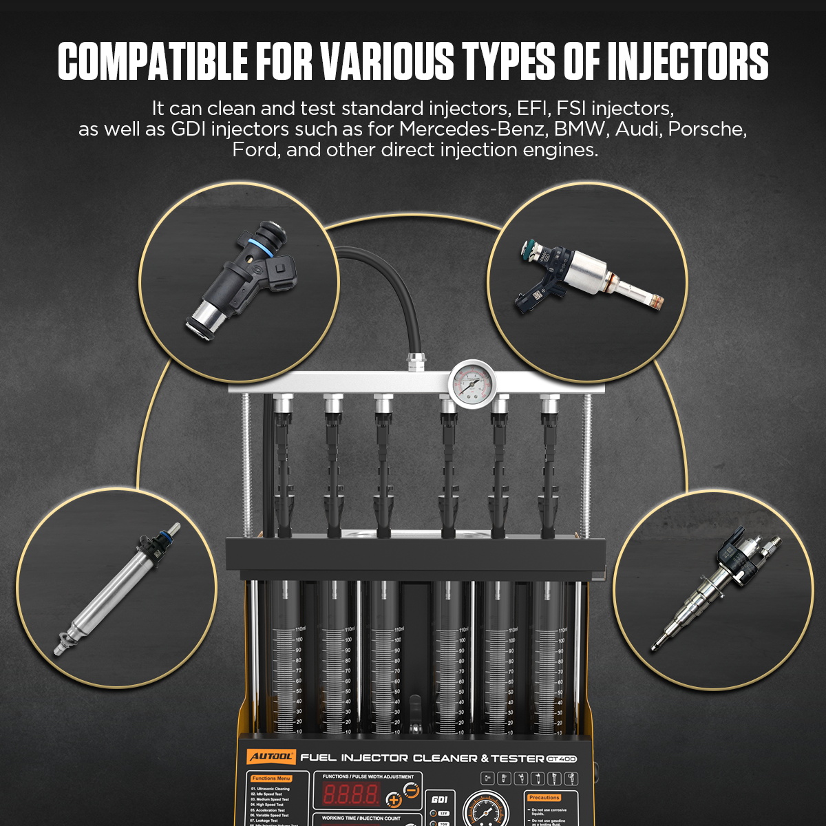 AUTOOL CT400 GDI EFI FEI Piezo - Fuel Injector Tester ulasan dan harga